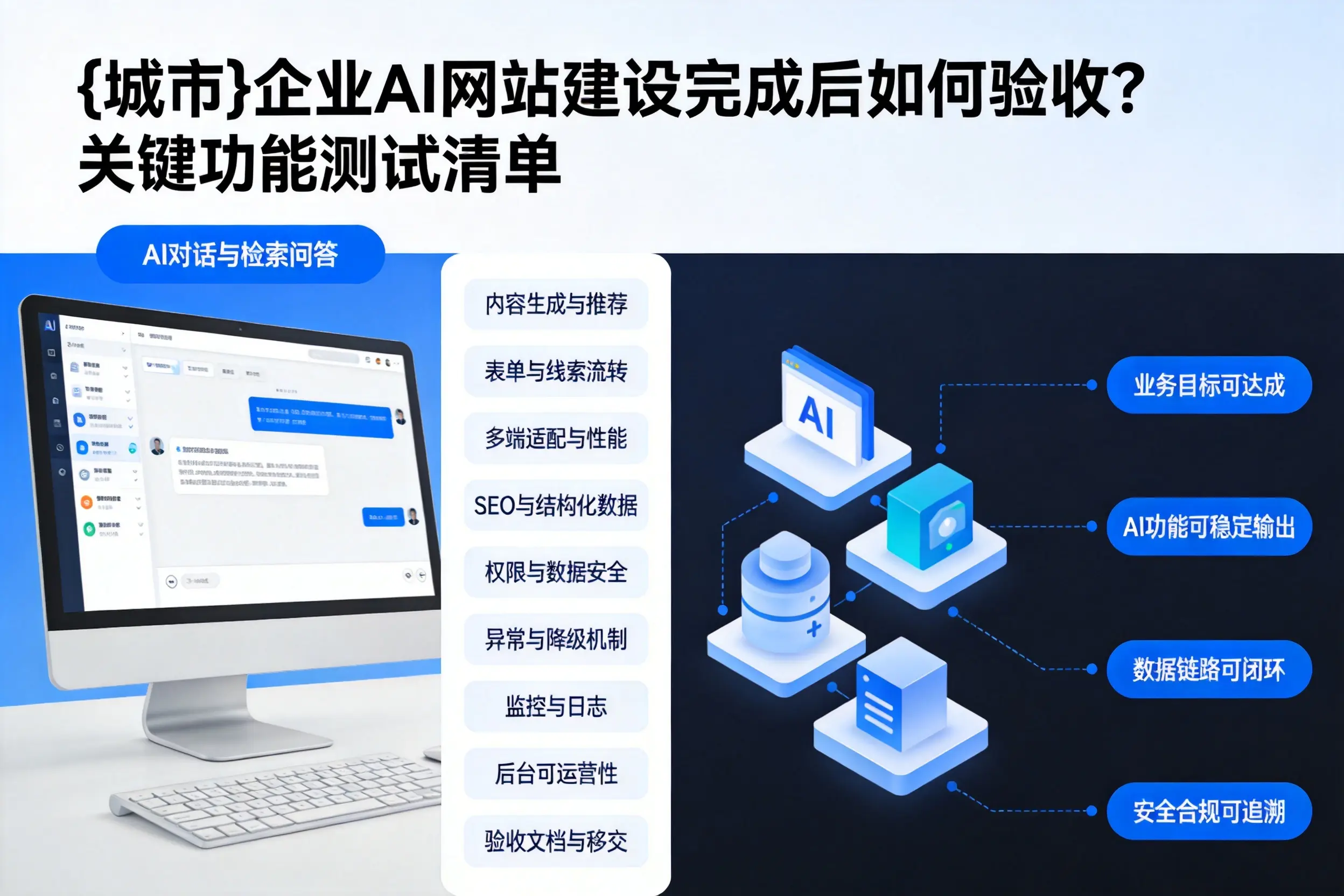 亳州企业AI网站建设完成后如何验收？关键功能测试清单