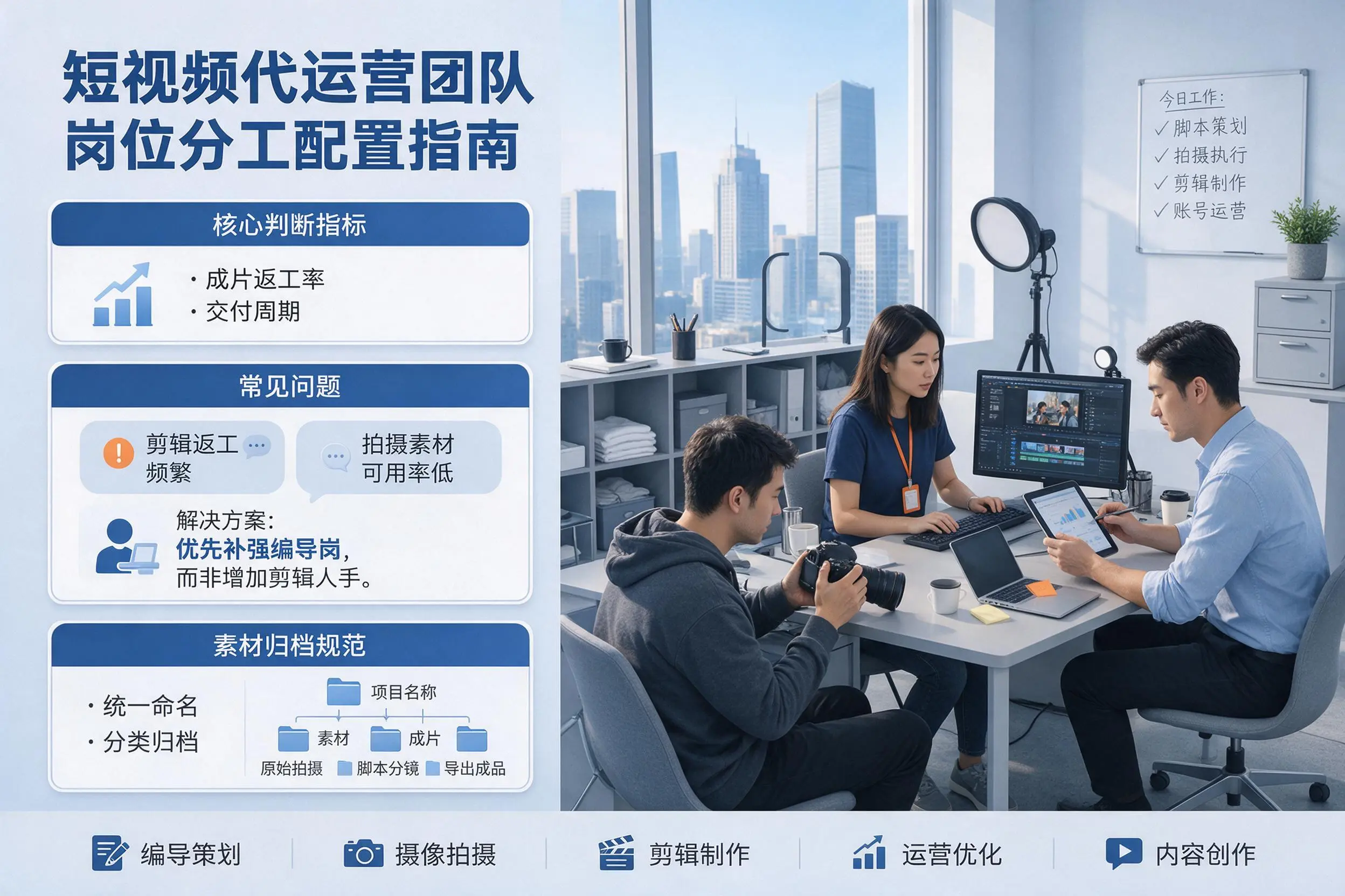 短视频代运营团队如何配置？亳州企业岗位分工科普说明