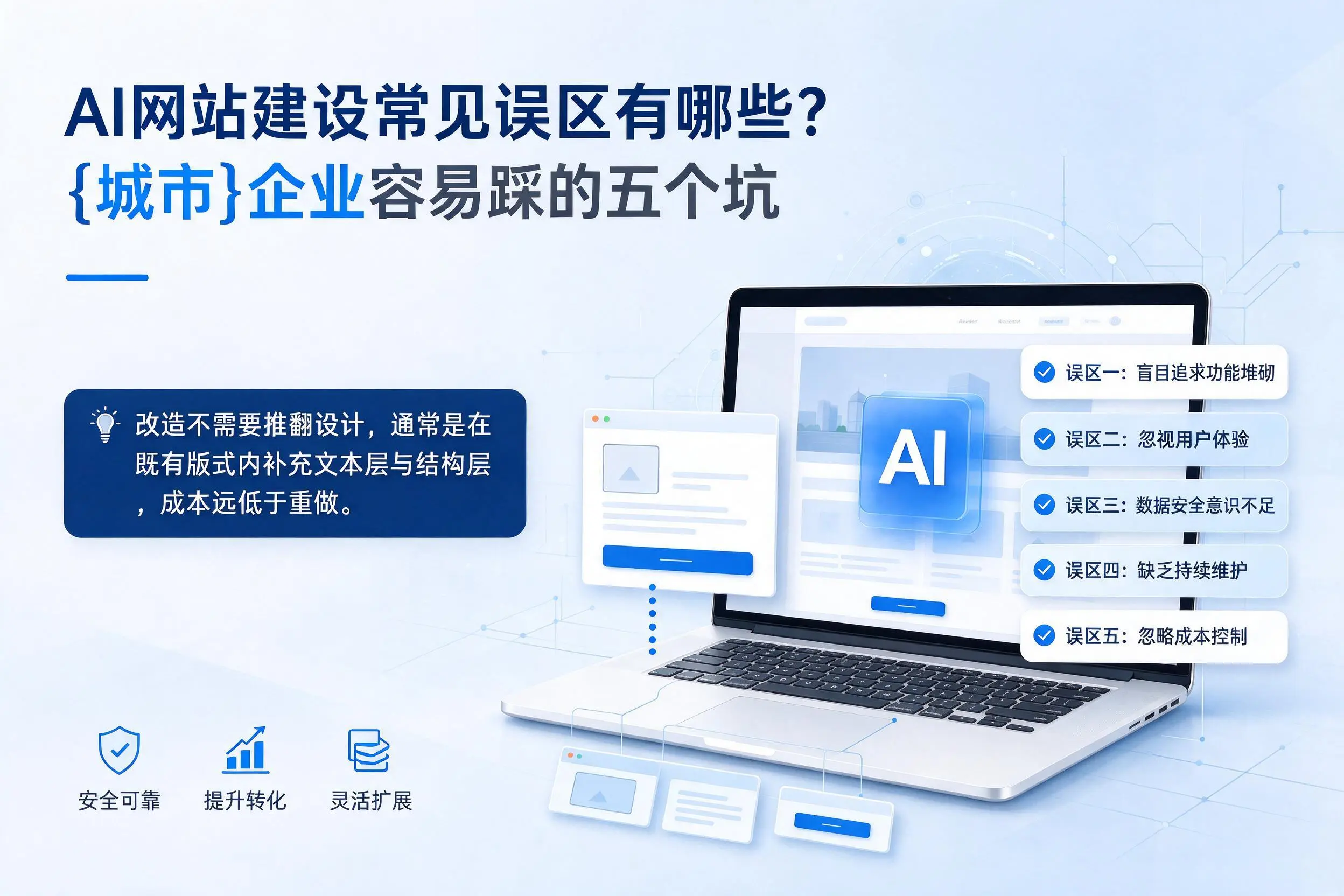 AI网站建设常见误区有哪些？亳州企业容易踩的五个坑