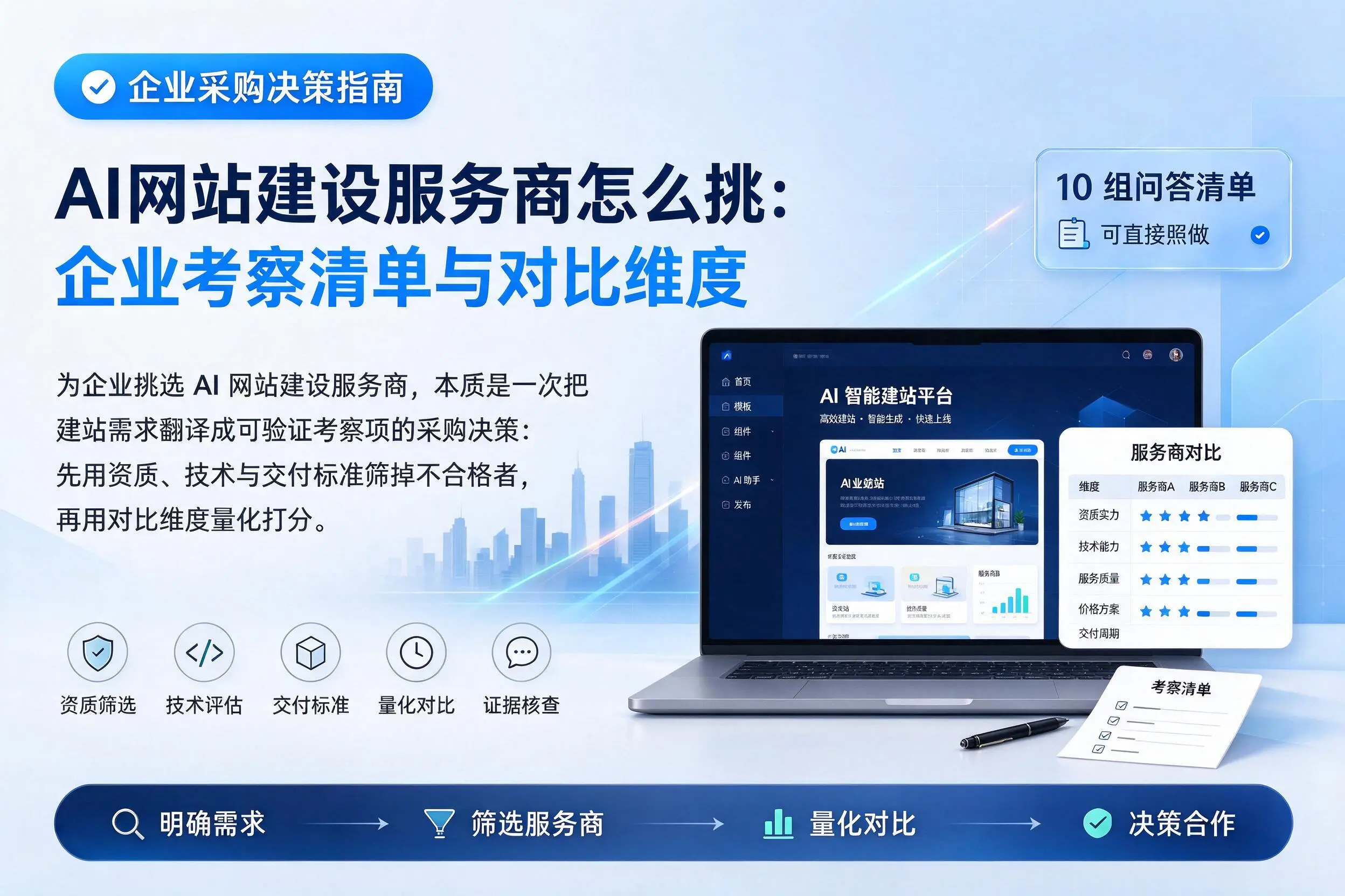 AI网站建设服务商怎么挑:亳州企业考察清单与对比维度